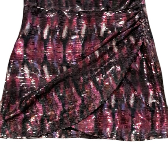 Misa Los Angeles Nova Mini Dress‎ Women’s Size Small Fuchsia Ikat Sequin Pink - Picture 6 of 10